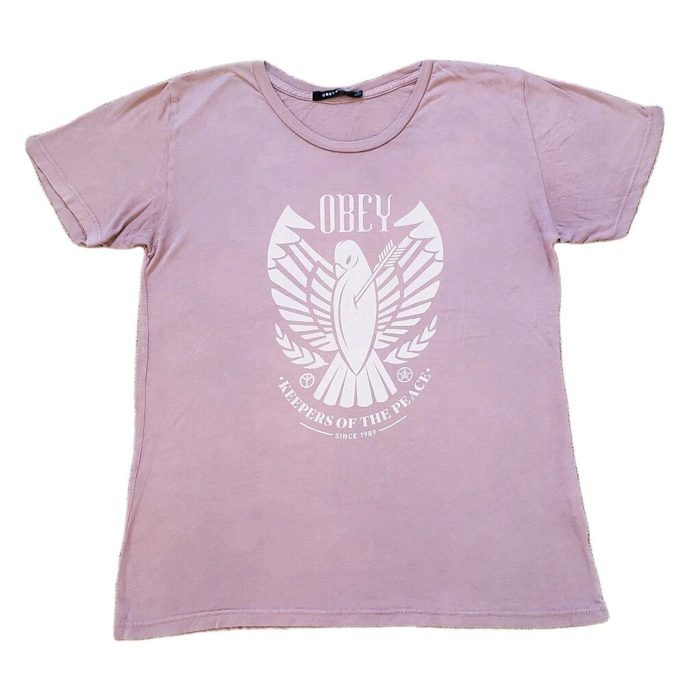 OBEY N°89 Keepers Of The Peace Sz Small Mens Modal Blend Eagle T-Shirt